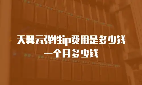 天翼云弹性ip费用是多少钱一个月多少钱