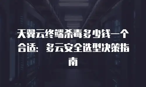 天翼云终端杀毒多少钱一个合适：多云安全选型决策指南