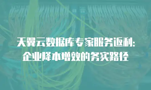 天翼云数据库专家服务返利：企业降本增效的务实路径