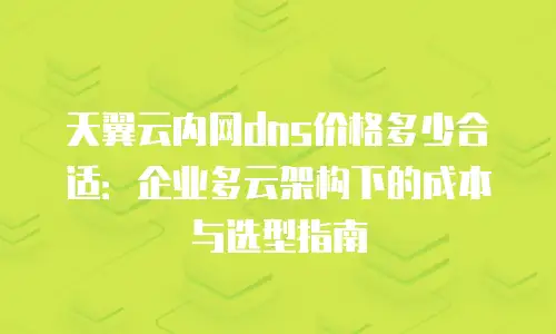 天翼云内网dns价格多少合适：企业多云架构下的成本与选型指南