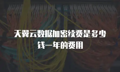 天翼云数据加密续费是多少钱一年的费用