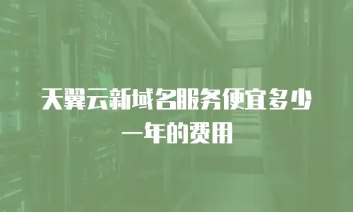 天翼云新域名服务便宜多少一年的费用