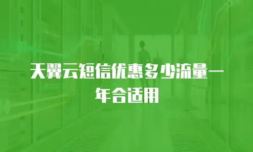天翼云短信优惠多少流量一年合适用