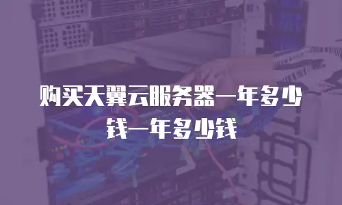 购买天翼云服务器一年多少钱一年多少钱