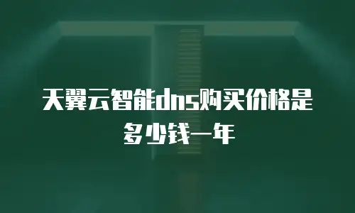 天翼云智能dns购买价格是多少钱一年