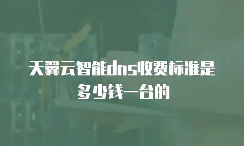 天翼云智能dns收费标准是多少钱一台的