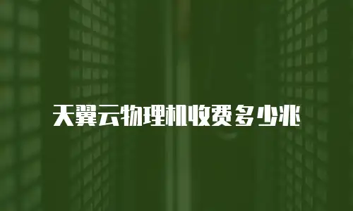 天翼云物理机收费多少兆