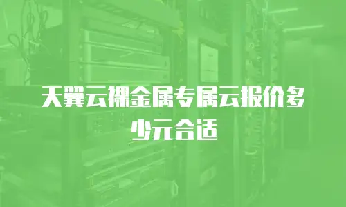 天翼云裸金属专属云报价多少元合适