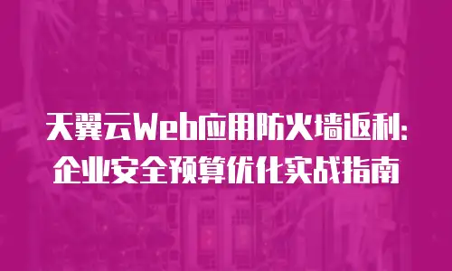 天翼云Web应用防火墙返利：企业安全预算优化实战指南