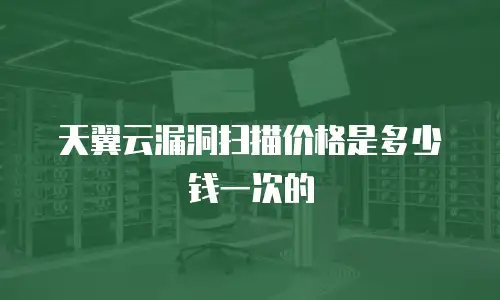 天翼云漏洞扫描价格是多少钱一次的