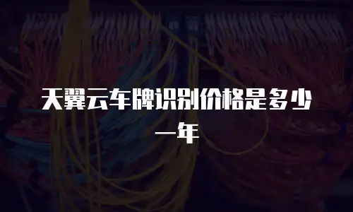 天翼云车牌识别价格是多少一年