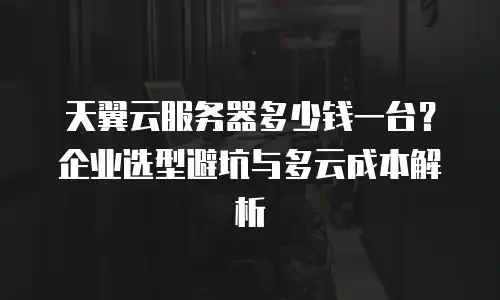 天翼云服务器多少钱一台？企业选型避坑与多云成本解析