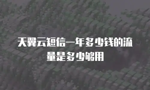 天翼云短信一年多少钱的流量是多少够用