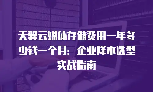 天翼云媒体存储费用一年多少钱一个月：企业降本选型实战指南