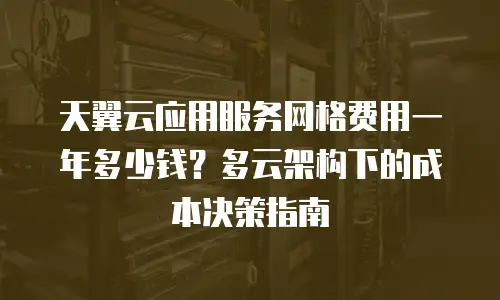 天翼云应用服务网格费用一年多少钱？多云架构下的成本决策指南