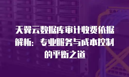 天翼云数据库审计收费依据解析：专业服务与成本控制的平衡之道