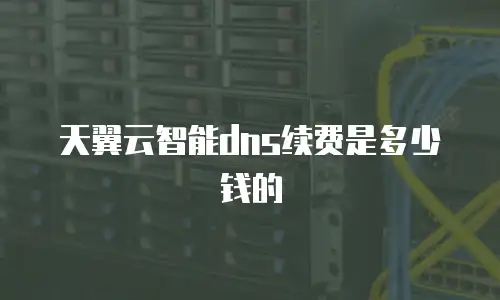 天翼云智能dns续费是多少钱的