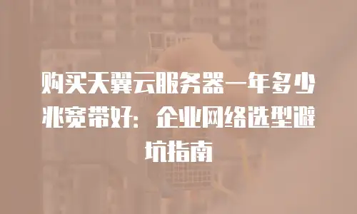 购买天翼云服务器一年多少兆宽带好：企业网络选型避坑指南