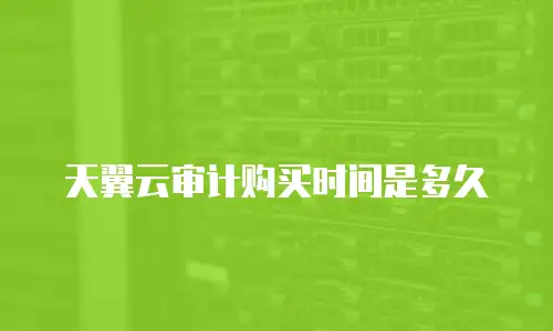 天翼云审计购买时间是多久
