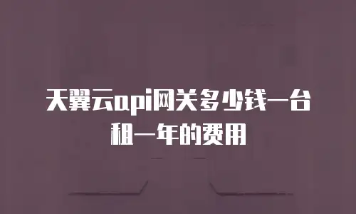 天翼云api网关多少钱一台租一年的费用