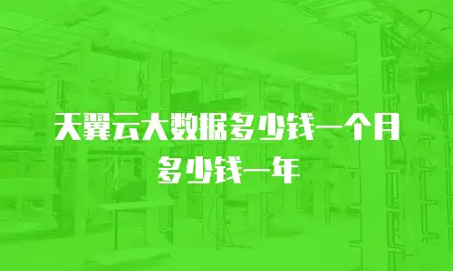 天翼云大数据多少钱一个月多少钱一年