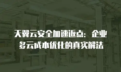 天翼云安全加速返点：企业多云成本优化的真实解法