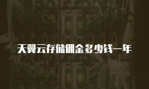 天翼云存储佣金多少钱一年