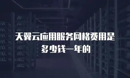 天翼云应用服务网格费用是多少钱一年的