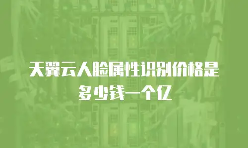 天翼云人脸属性识别价格是多少钱一个亿