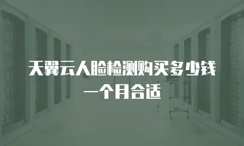 天翼云人脸检测购买多少钱一个月合适