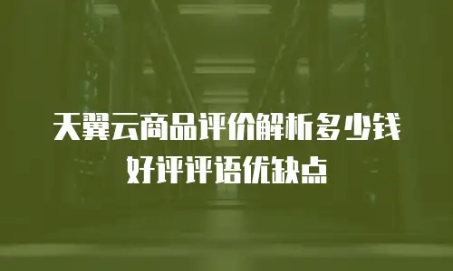 天翼云商品评价解析多少钱好评评语优缺点