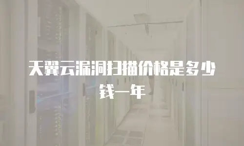 天翼云漏洞扫描价格是多少钱一年