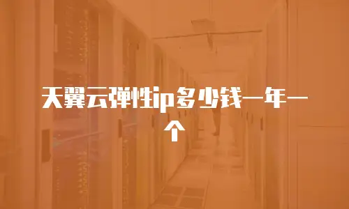 天翼云弹性ip多少钱一年一个