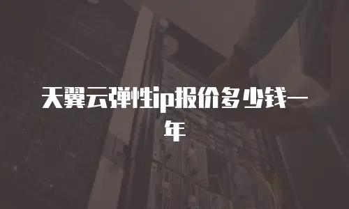天翼云弹性ip报价多少钱一年