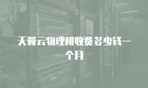 天翼云物理机收费多少钱一个月