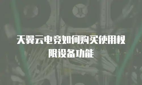 天翼云电竞如何购买使用权限设备功能