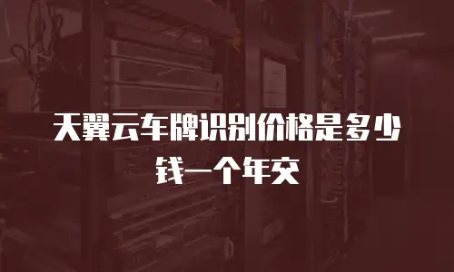 天翼云车牌识别价格是多少钱一个年交