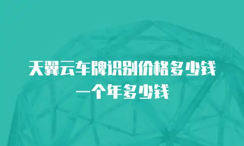 天翼云车牌识别价格多少钱一个年多少钱