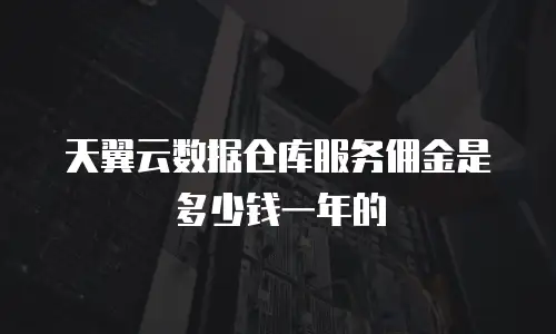 天翼云数据仓库服务佣金是多少钱一年的