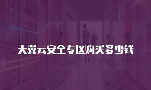 天翼云安全专区购买多少钱