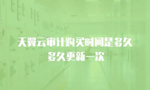 天翼云审计购买时间是多久多久更新一次