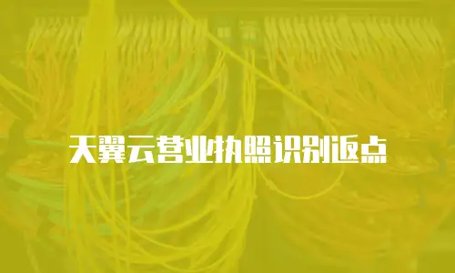 天翼云营业执照识别返点
