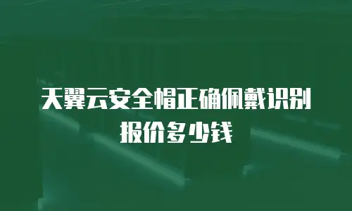 天翼云安全帽正确佩戴识别报价多少钱