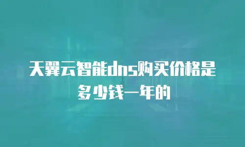天翼云智能dns购买价格是多少钱一年的