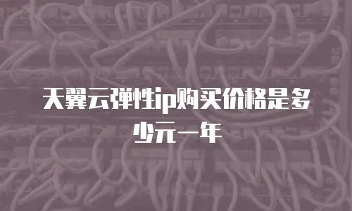 天翼云弹性ip购买价格是多少元一年
