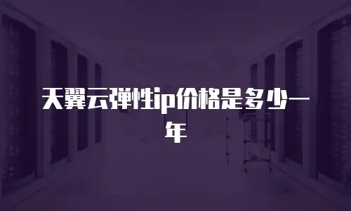 天翼云弹性ip价格是多少一年