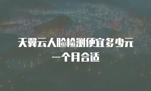 天翼云人脸检测便宜多少元一个月合适