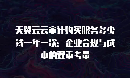 天翼云云审计购买服务多少钱一年一次：企业合规与成本的双重考量