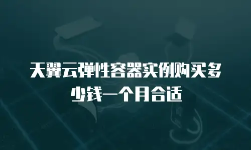 天翼云弹性容器实例购买多少钱一个月合适