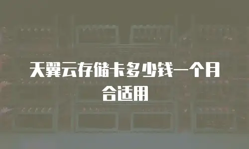 天翼云存储卡多少钱一个月合适用